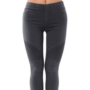 Grey moto leggings